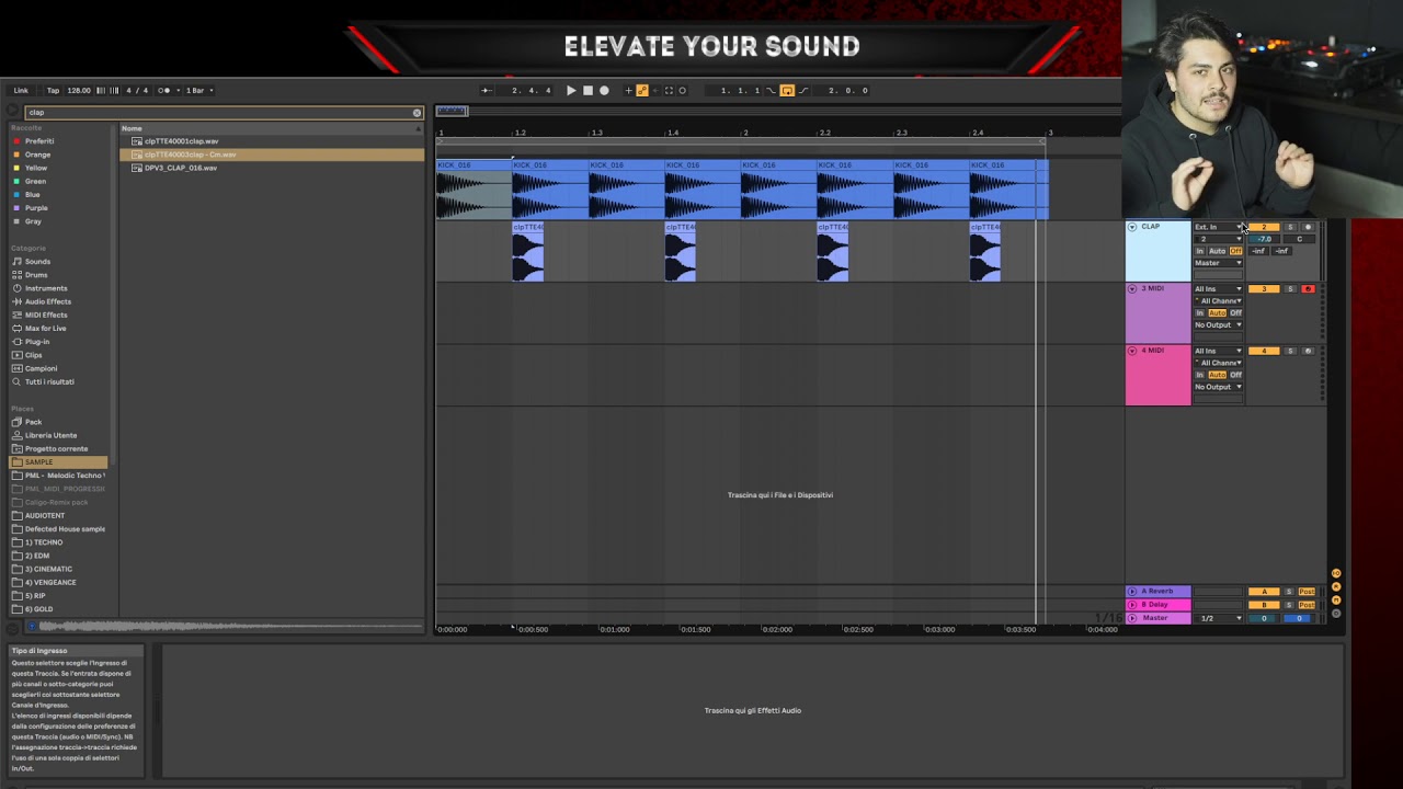 Creiamo un Groove in Ableton Live 10 [004]  [CORSO DI ABLETON LIVE 10 DALLE BASI] [TECHNO HOUSE]