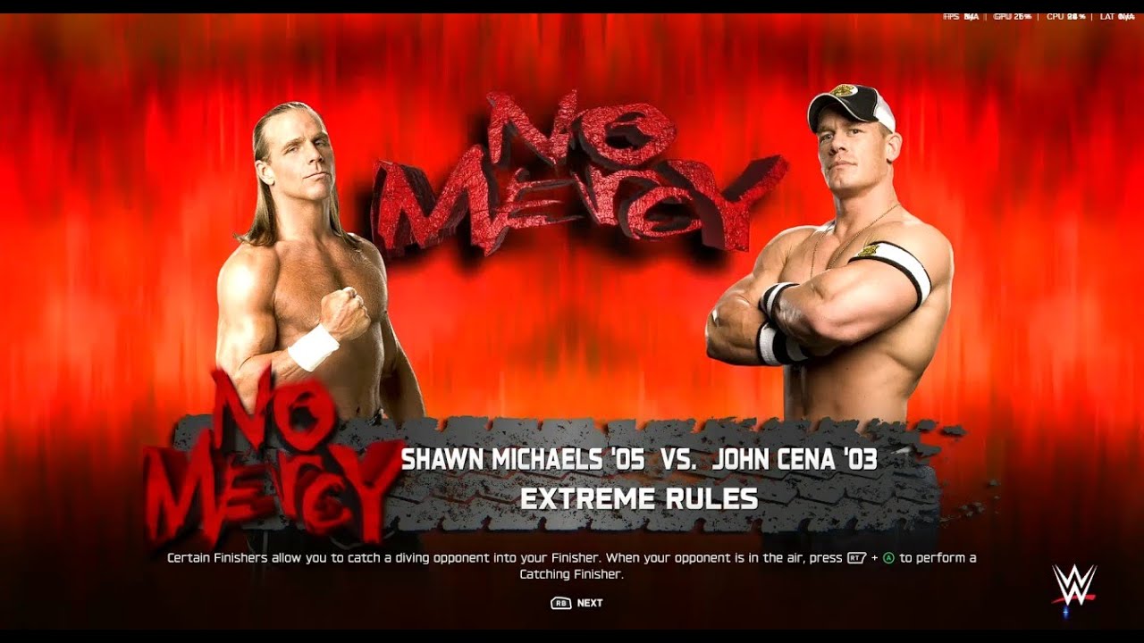 WWE 2K25 Shawn Micheals vs John Cena  NO MERCY match. Feel the Nostalgia