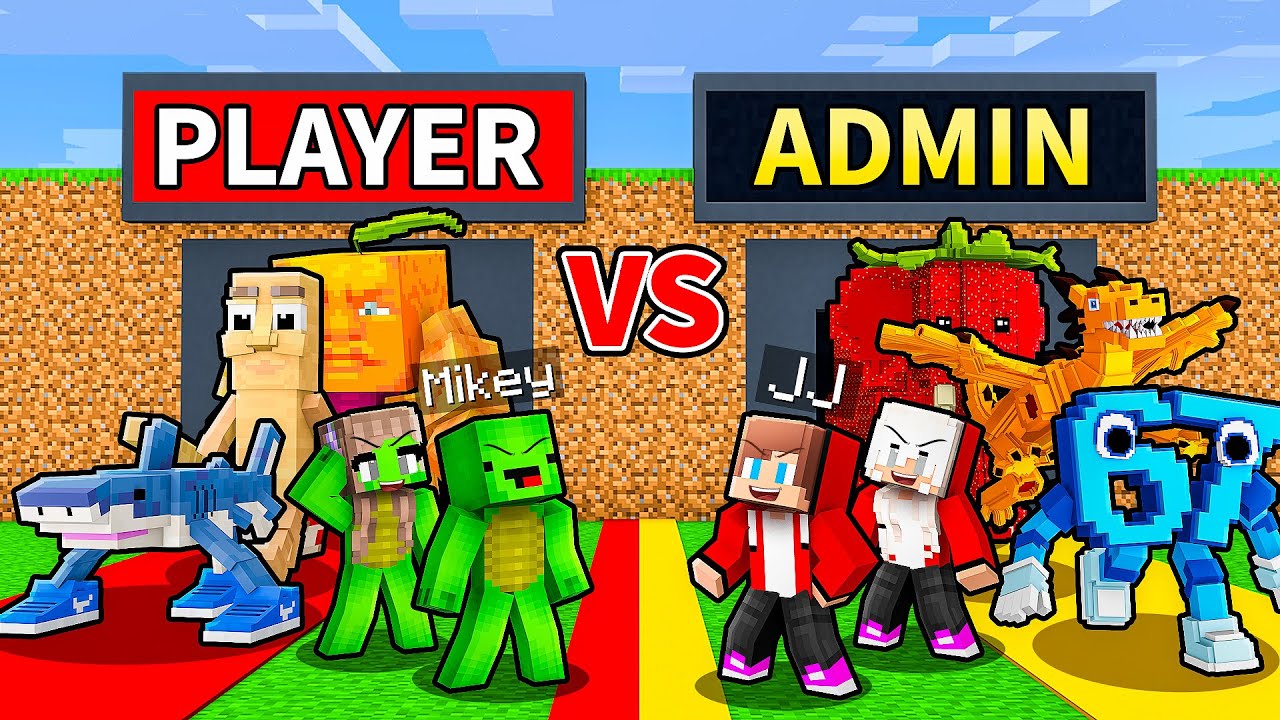 JJ and Mikey: ADMIN vs PLAYER FAMILY BATTLE in Minecraft - Maizen (Steal a Brainrot)