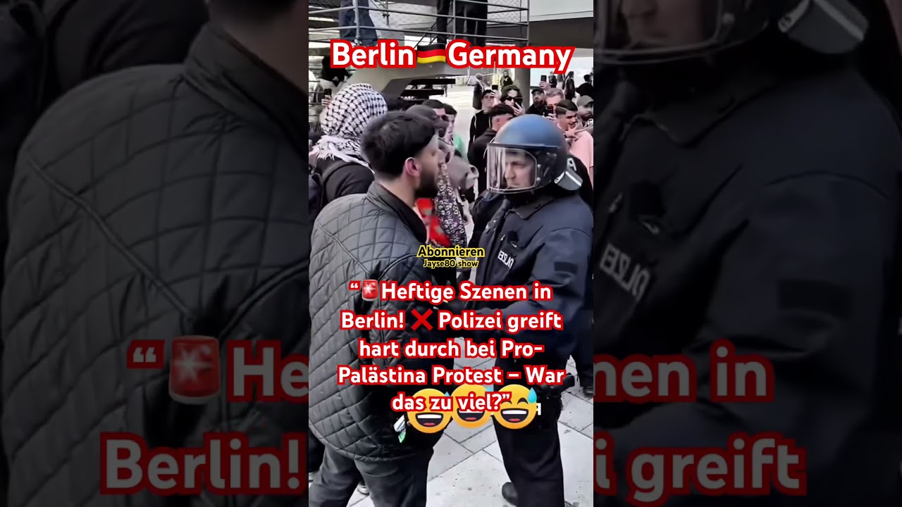 “🚨Heftige Szenen in Berlin! ❌ Polizei greift hart durch bei Pro-Palästina Protest – War das viel?”