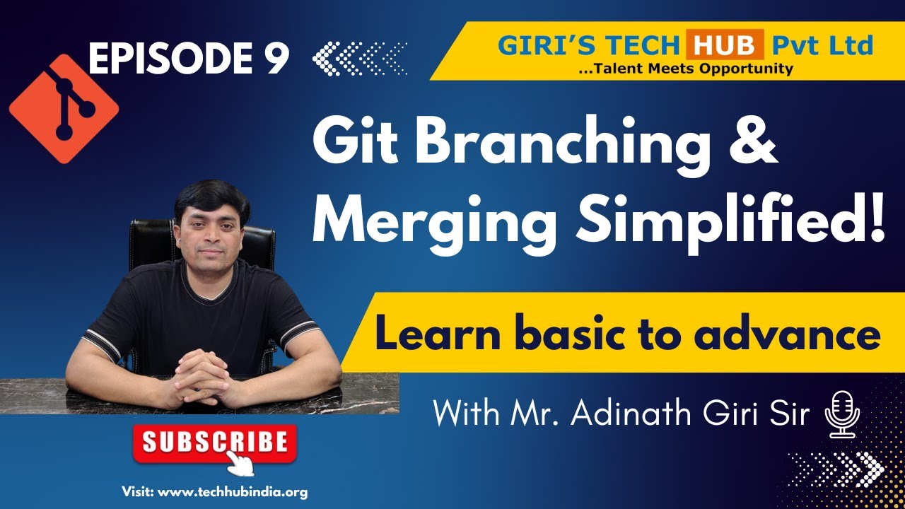 How to Merge & Create Git Branches | Git Tutorial by Adinath Giri sir | Giri's Tech Hub