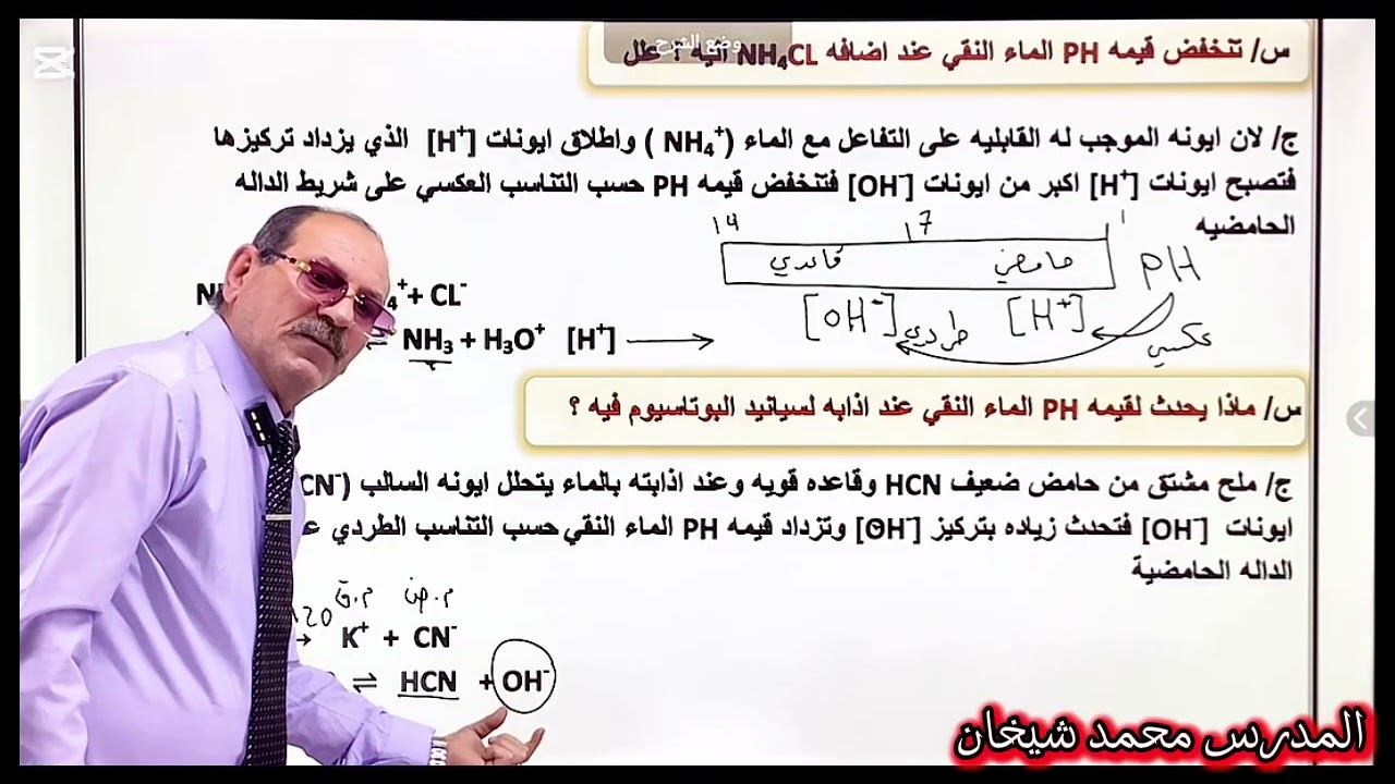 المحاضرة (٢٣) تكملة تاثير الاملاح على الدلائل الكيميائية 