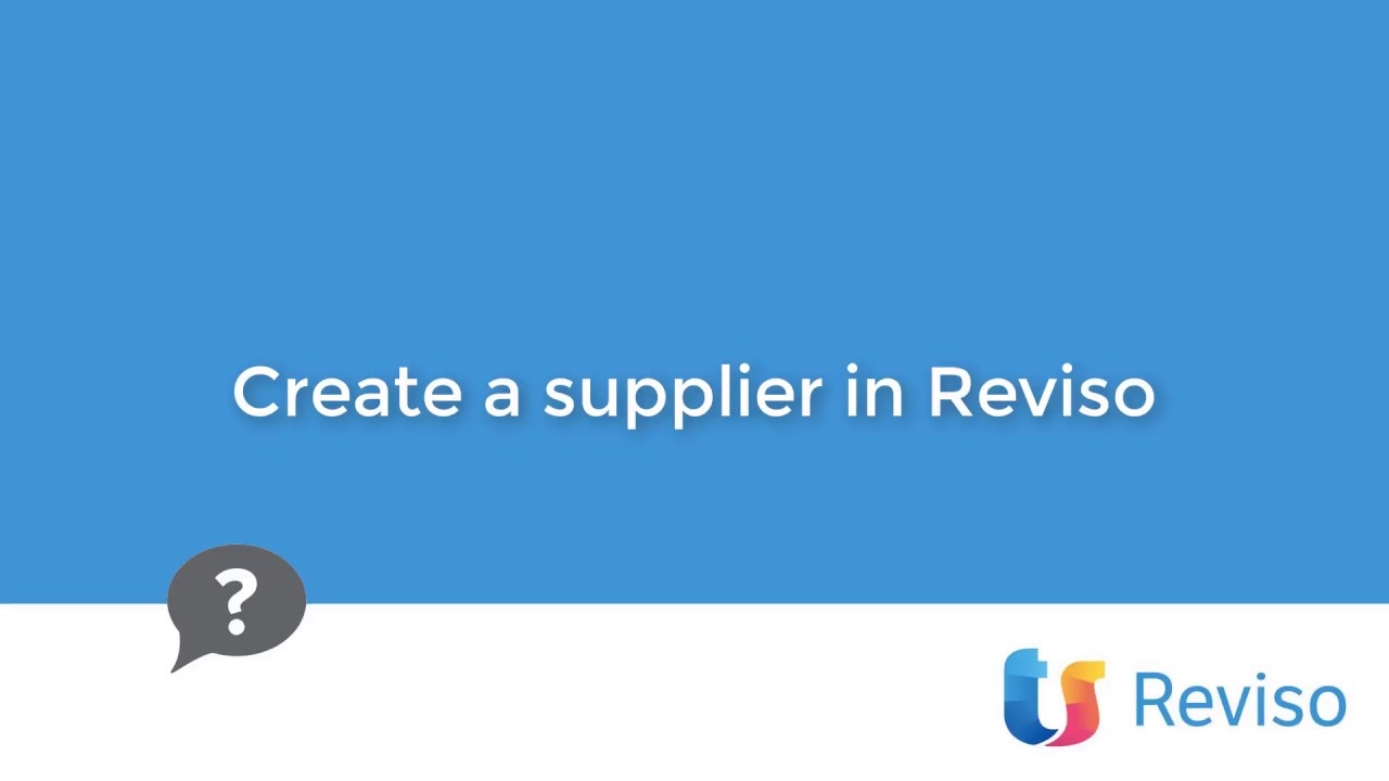 Create a supplier in Reviso