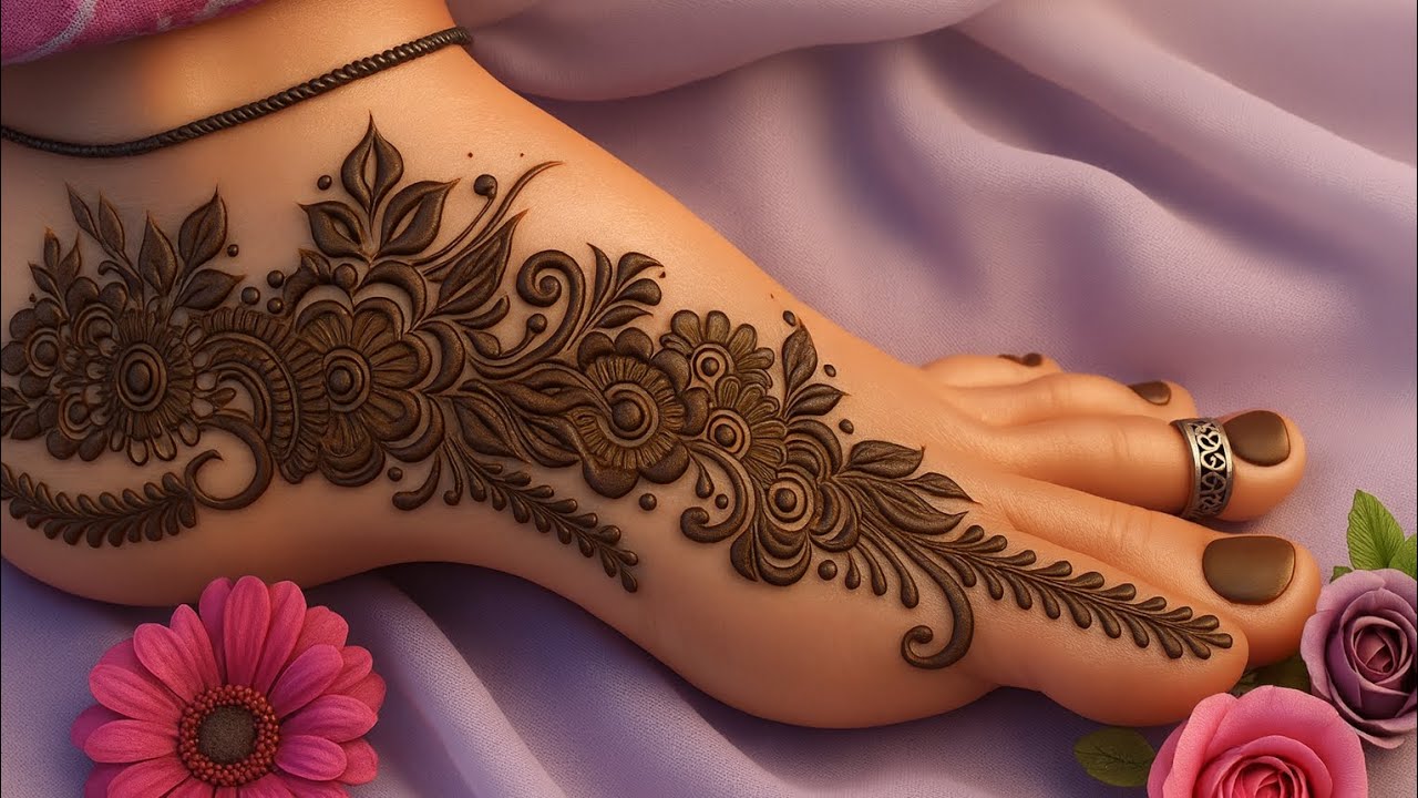 💖 pairon ki mehandi/ foot mehndi design simple/ lags mehendi / legs bridal mehndi design