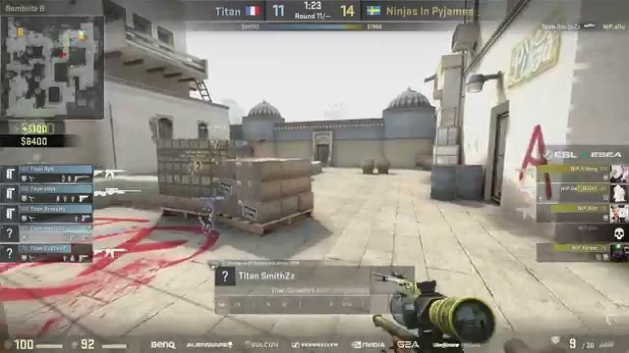 SmithZz with the AWP triple - NiP vs Titan on dust2 - ESL ESEA EU Pro League S2 W6