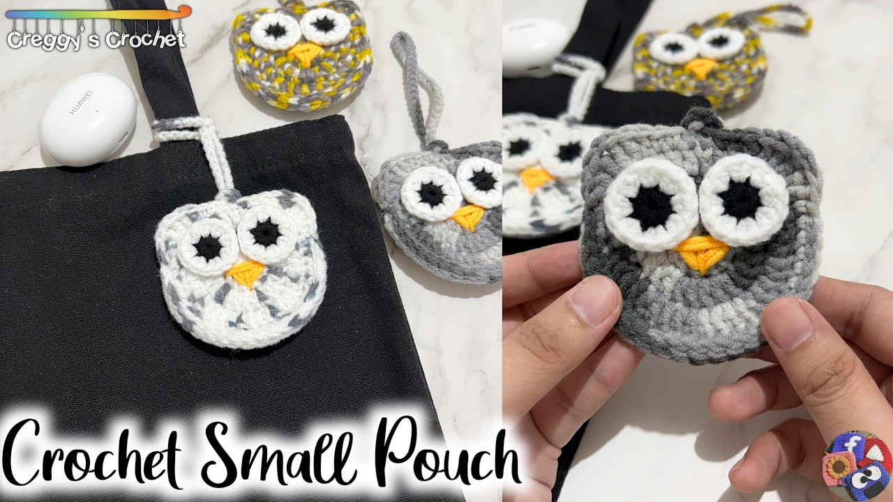 CROCHET “Owl” Small Pouch | Tutorial