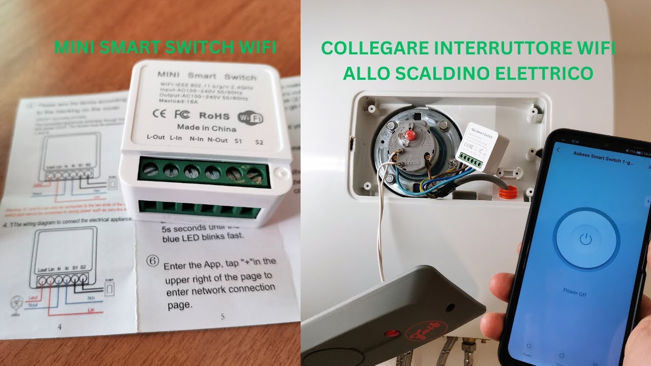 Mini smart switch wifi collegare interruttore wifi allo scaldino elettrico