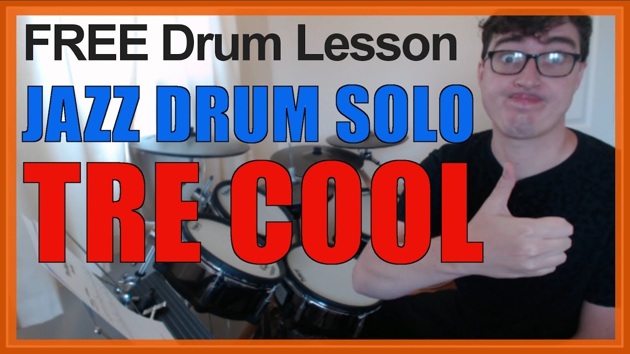 ★ Tre Cool Jazz Drum Solo (Tre Cool) ★ FREE Video Drum Lesson | How To Play Solo (Green Day)