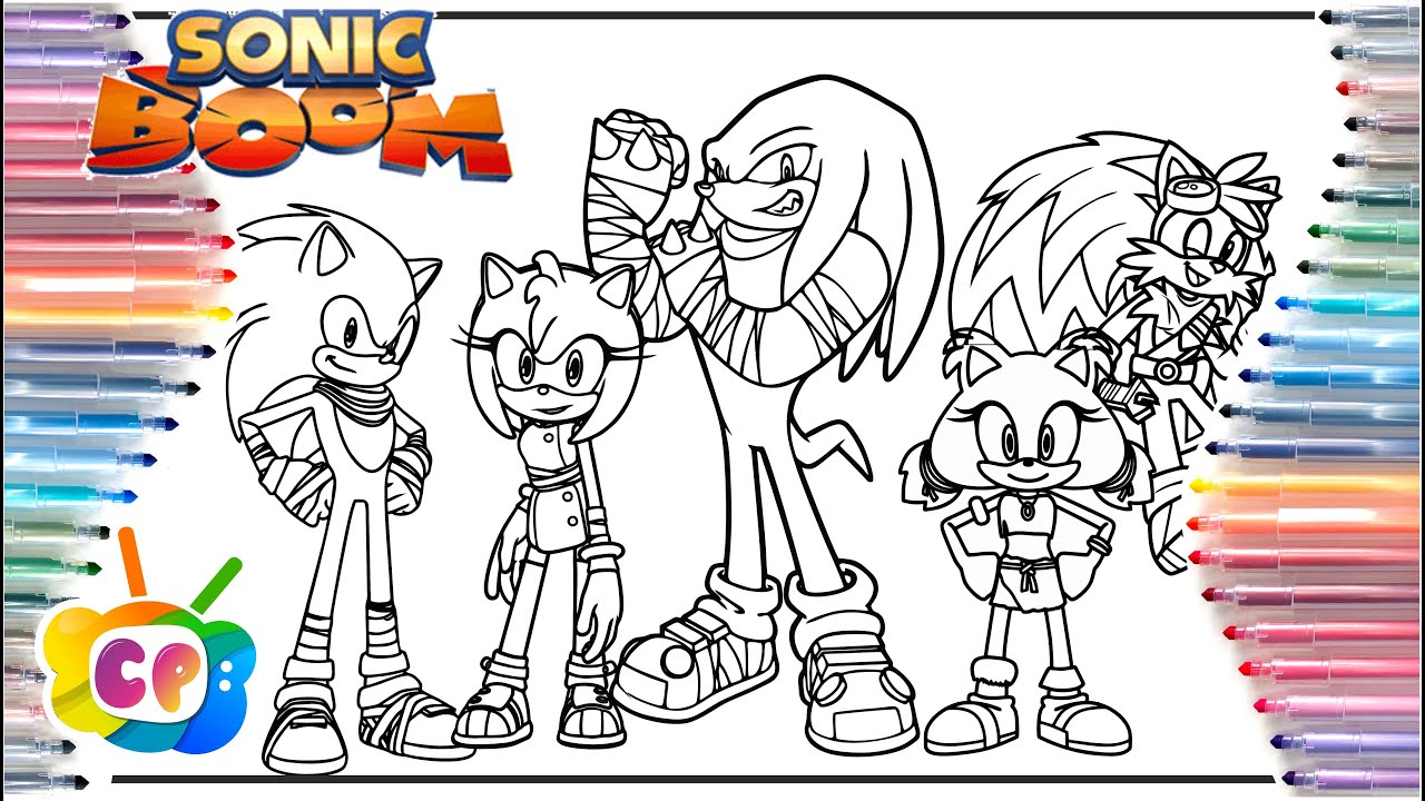 Sonic Boom Coloring Pages/Sonic Super Speed Coloring/Amy Rose/Tails/Knuckles/Sticks/Elektronomia