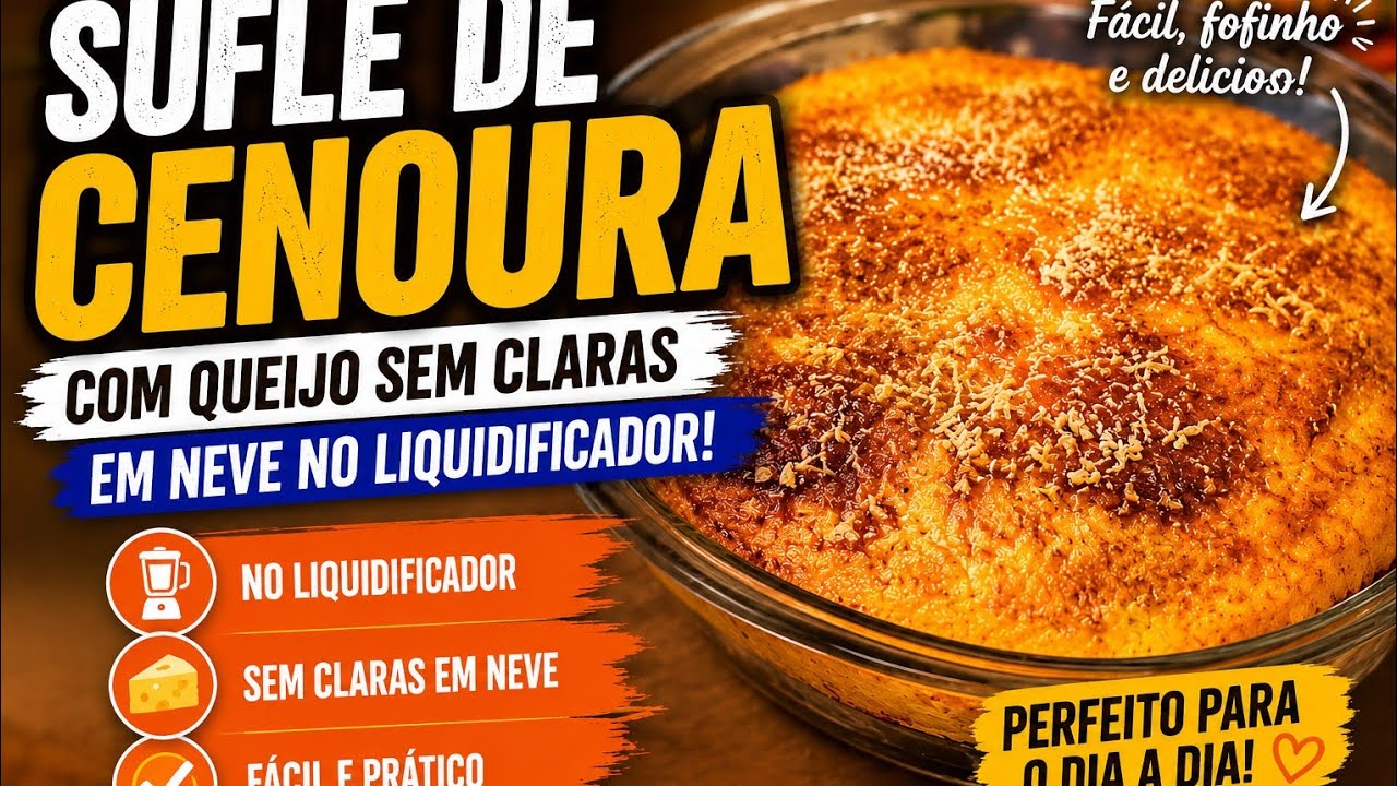 SUFLÊ DE CENOURA COM QUEIJO SEM CLARAS EM NEVE NO LIQUIDIFICADOR - VAPT-VUPT |@Casinhadamimi