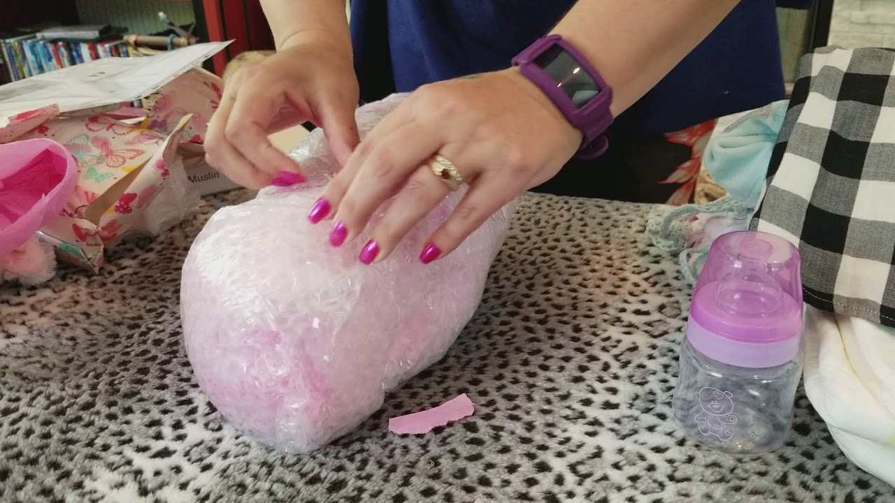 box opening reborn Rosie kit by Laura Lee Eagles