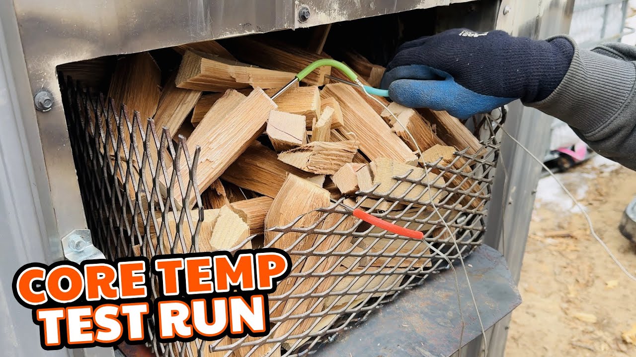 Mini Firewood Split & Dry - Core Temperature Kiln Test Run