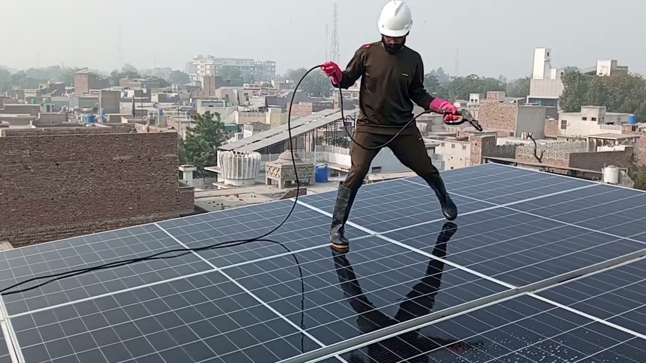 How to wash solar panels#solar #solarenergy #solarsystem #solarwashing #solarwaterpump