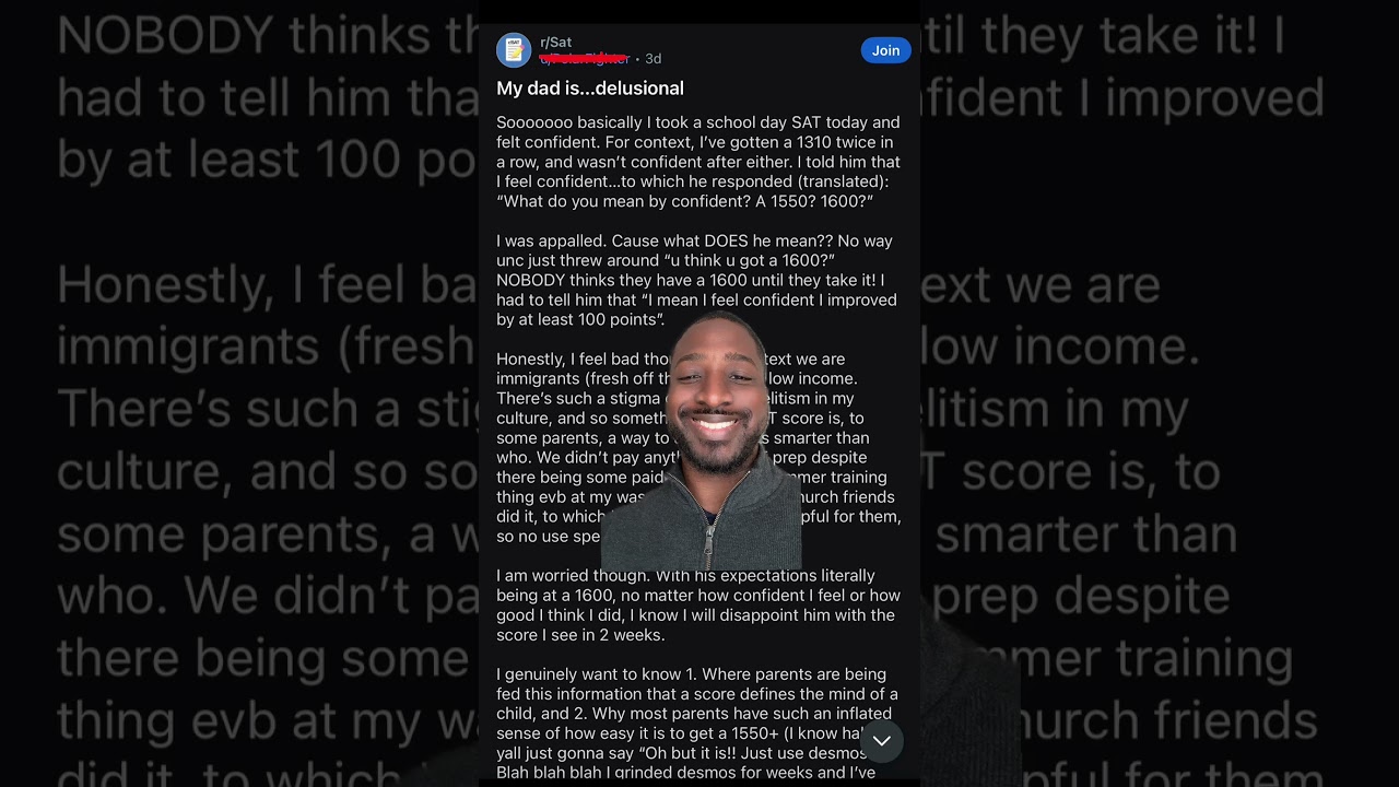 Are your parents delusional about your SAT score? 🤔 #satprep #satgoat #satmaster #satimprovement