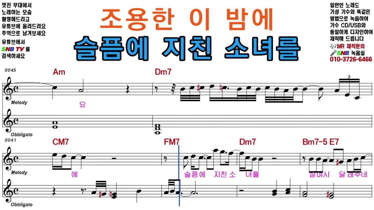 소녀와 가로등 - 전유진 [Elf-919 / SNB TV] 악보영상