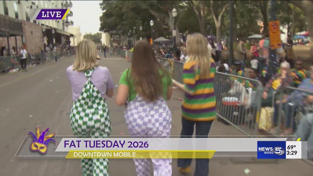WKRG News 5's Kathryn Bruch and Clancy Callahan on the hunt for the unofficial Mardi Gras uniform