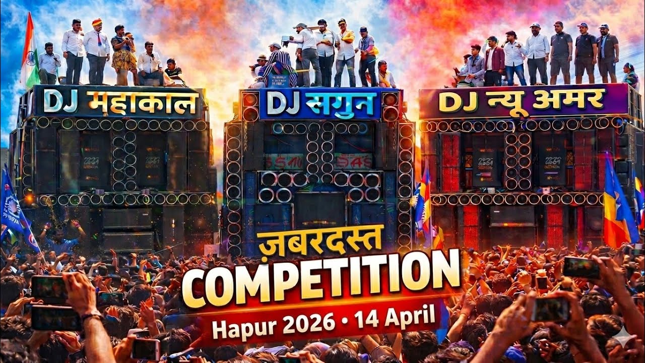 Dj New Amar Vs Dj Kavit Ravan Vs Dj Shagun !! जबरदस्त Dj Comptition !! Hapur 14 April 2026