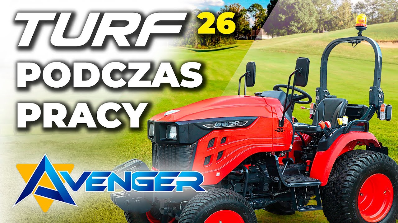 Ciągnik AVENGER 26 w wersji TURF podczas prac ogrodniczych