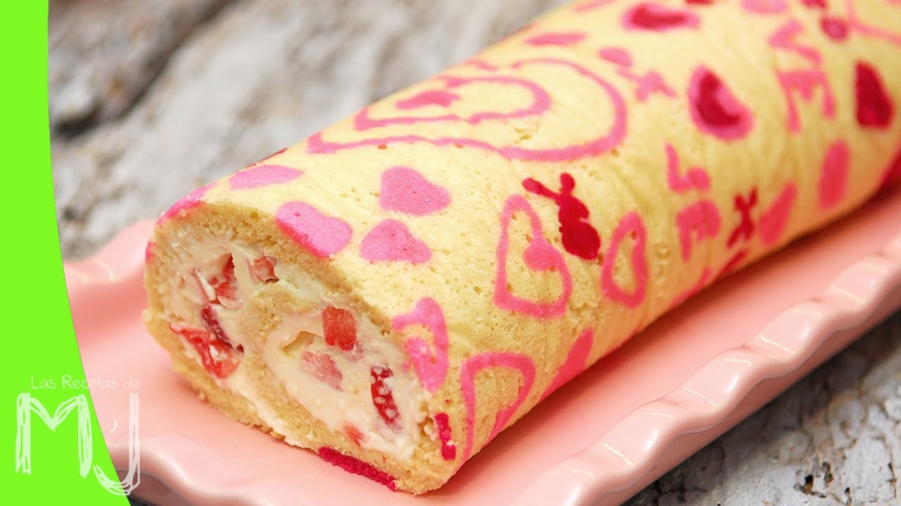 Brazo de gitano decorado para San Valentín: técnica muy fácil y resultona