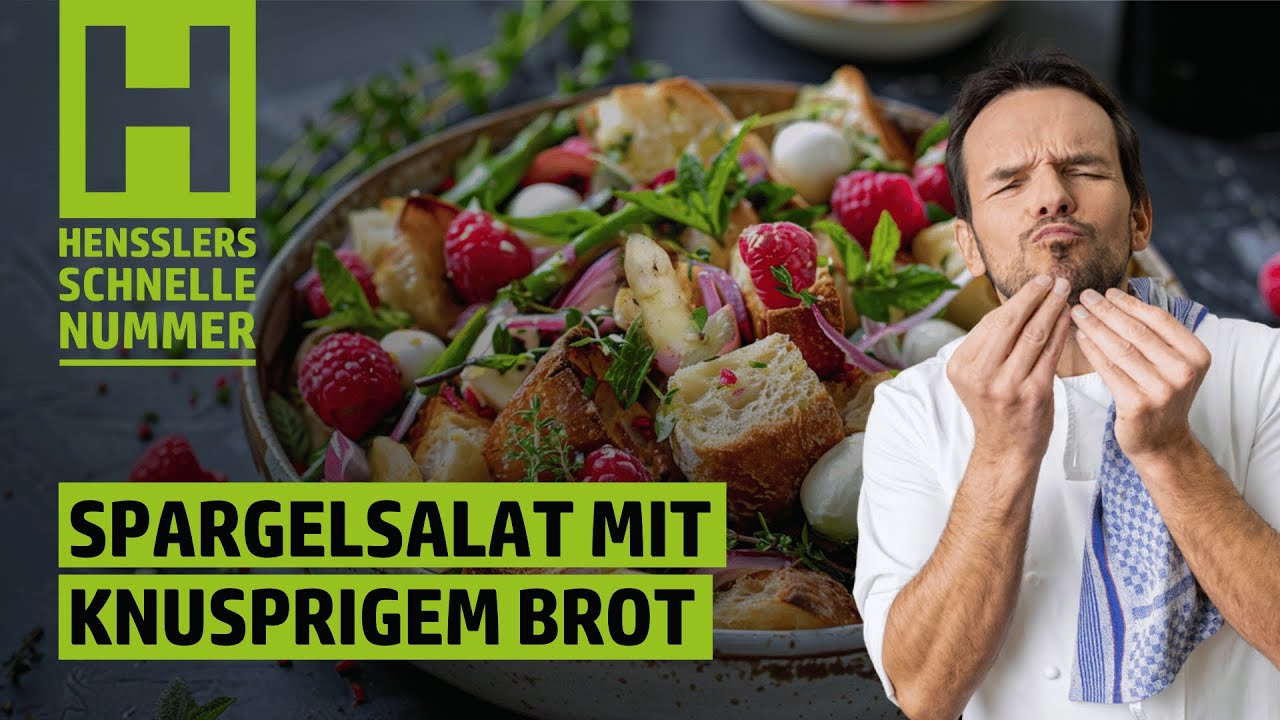 Schnelles Lauwarmer Spargelsalat mit knusprigem Brot Rezept von Steffen Henssler