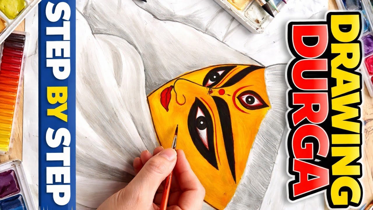 Durga ma coloring , part 1,Durga maa coloring tutorial , easy tutorial 