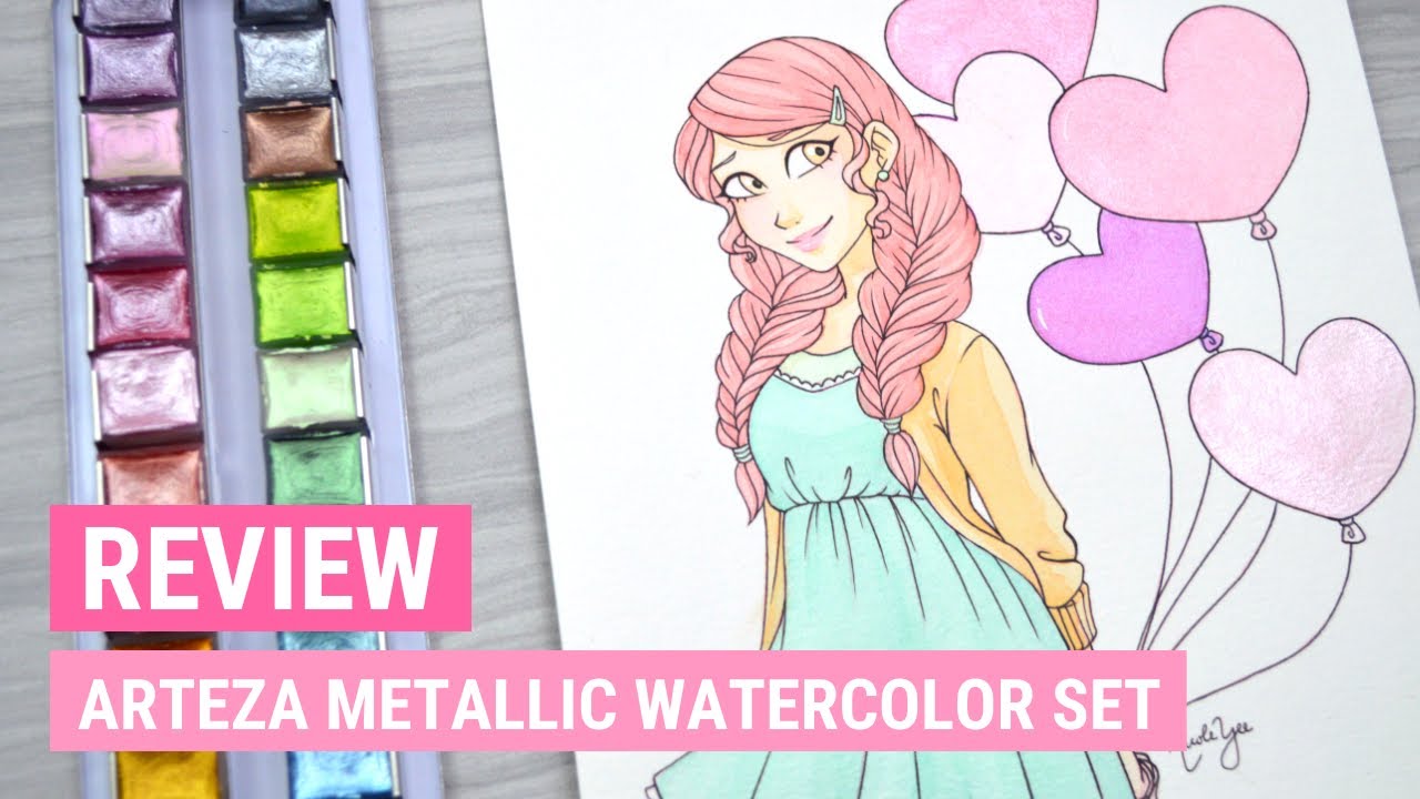 Arteza Metallic Watercolor Set | Art Product Review | iiKiui