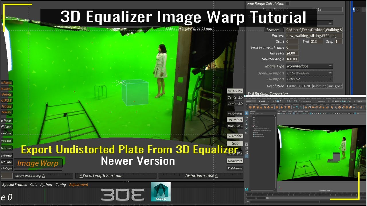 3DEqualizer Image Warp Tutorial | Export Undistorted Plate From 3D Equalizer