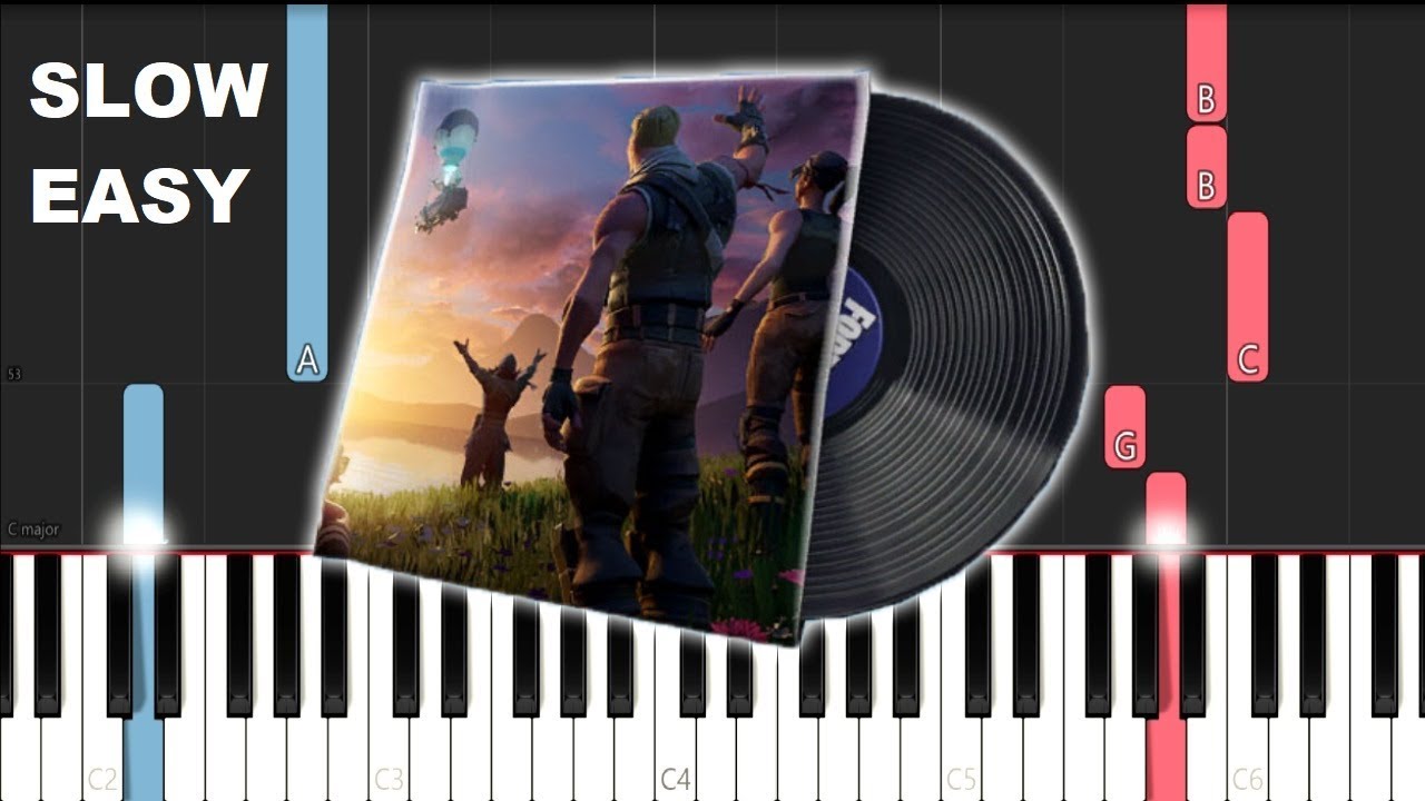 Fortnite The End Lobby Music (SLOW EASY PIANO TUTORIAL)