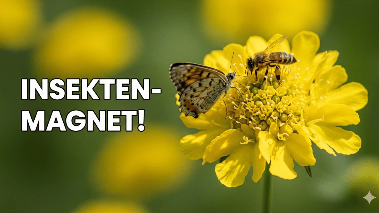 🌼 Gelbe Skabiose – die heimische Wildblume für Bienen, Hummeln & Schmetterlinge!