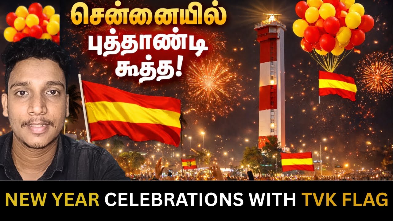 CHENNAI NEW YEAR CELEBRATIONS  2026 WITH TVK FLAG