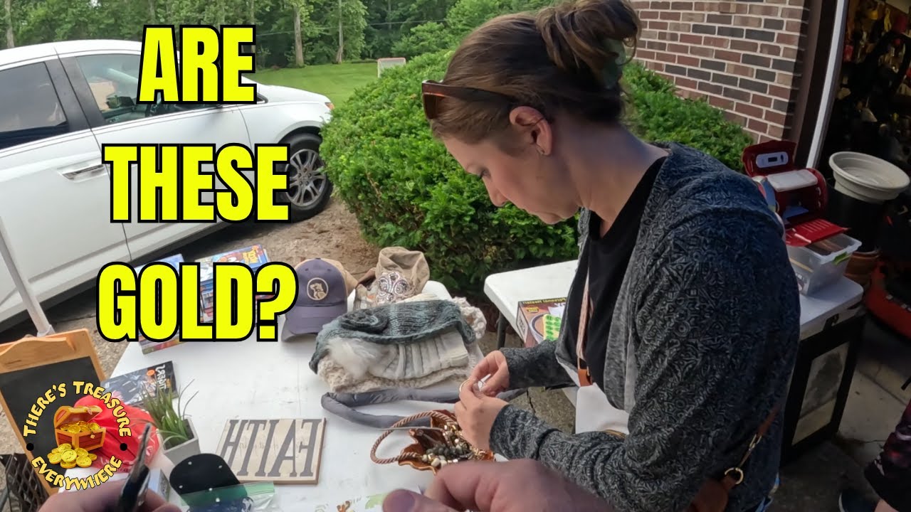 IS THIS GOLD JEWELRY AT A GARAGE SALE?