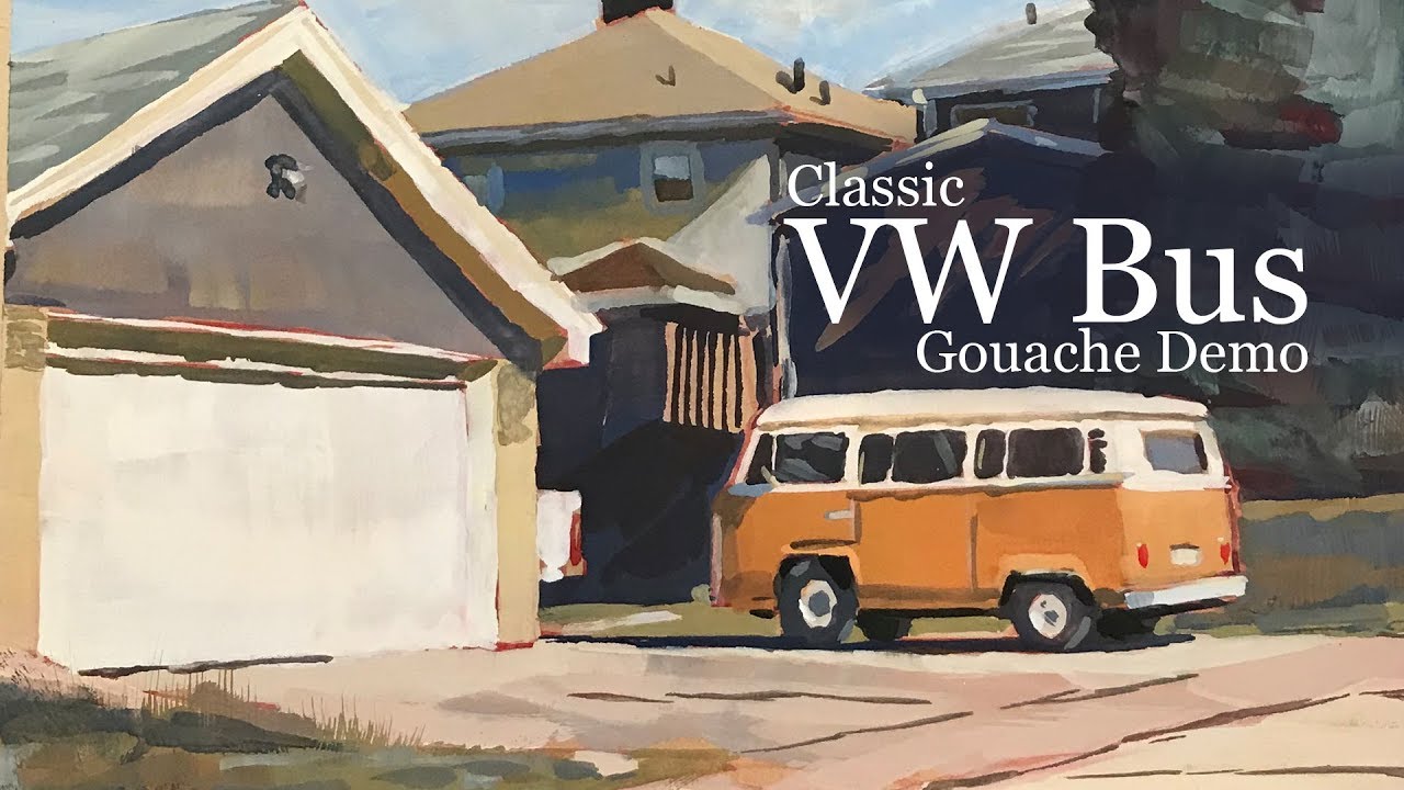 Classic VW Bus Gouache Demo