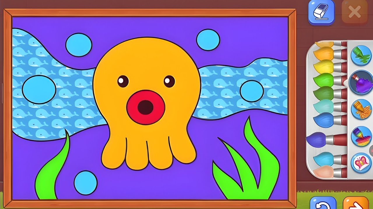“Coloring an Octopus 🐙🌊 | Learn Colors for Kids | Kiddy World Liv ”