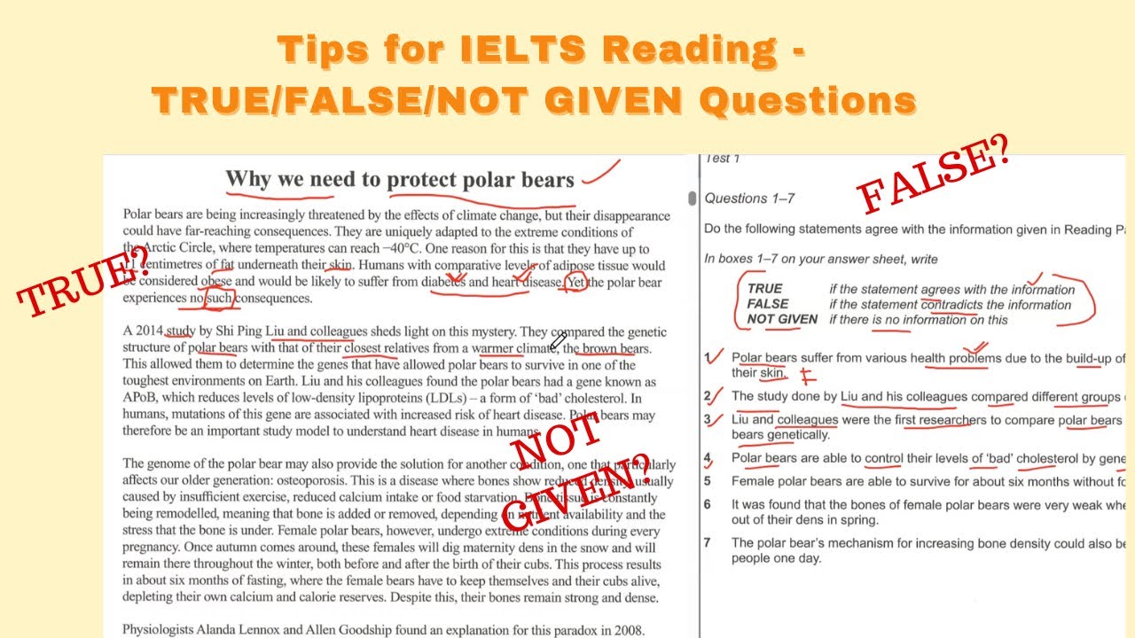 IELTS Reading Super Tips for Solving True/False/Not Given.