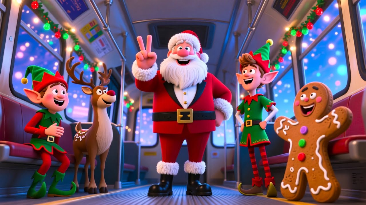 Wheels on the Christmas Bus Song 🎄🚌 | Fun Holiday & Learning Song for Kids | Playful Festive Rhyme