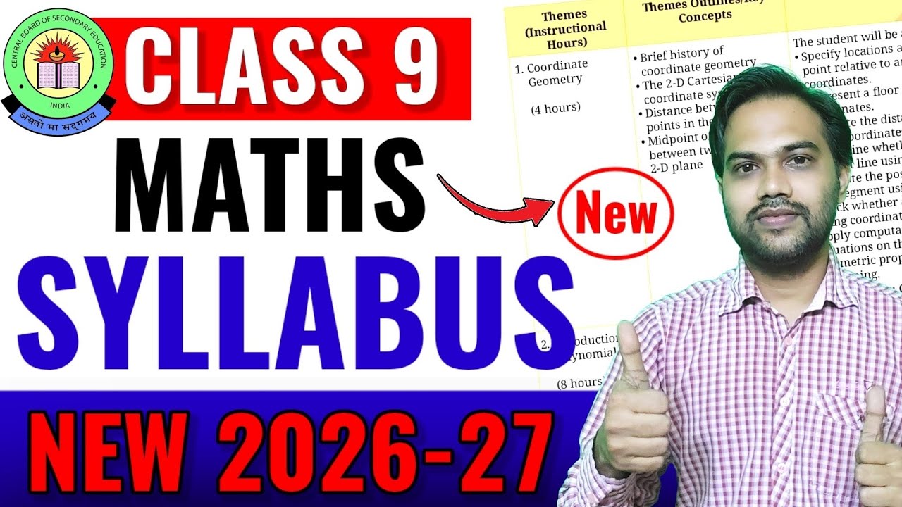 Class 9 maths syllabus 2026-27 | Maths class 9th - New updated syllabus 2026 | CBSE 