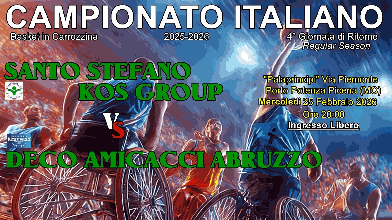 🏀S.STEFANO KOS GROUP vs DECO AMICACCI ABRUZZO - 25.02.2026  Ore 20:00