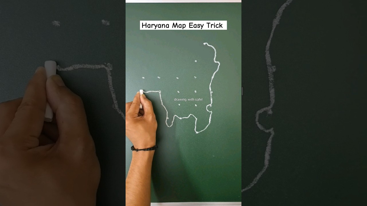 haryana map very easy 😲 #map #haryana #manchitra #haryanamap