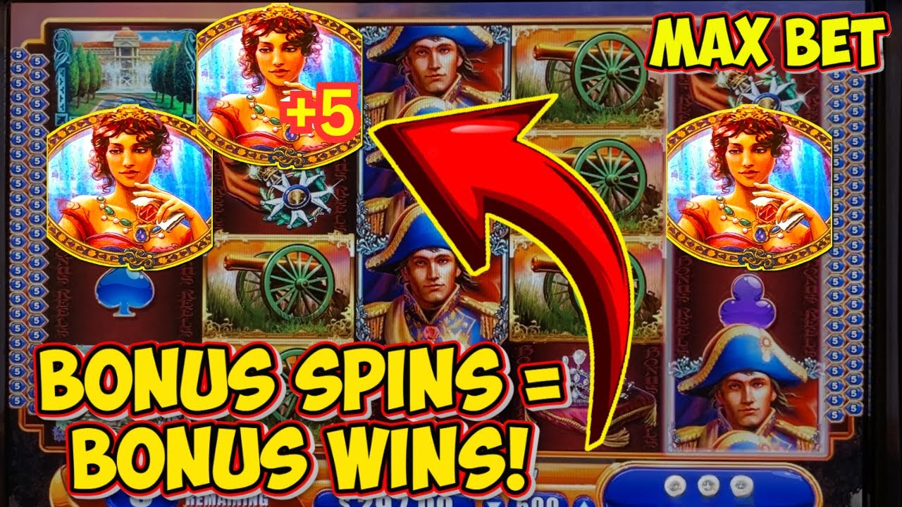 FIRST SPIN BONUS FRENZY INSANITY X 4! on Napoleon & Josephine Slot Machine! WMS Classic MAX BET Live