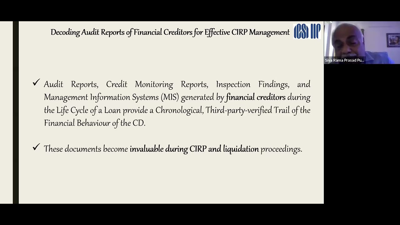 Webinar | Decoding Audit Reports of Financial Creditors for Effective CIRP Management