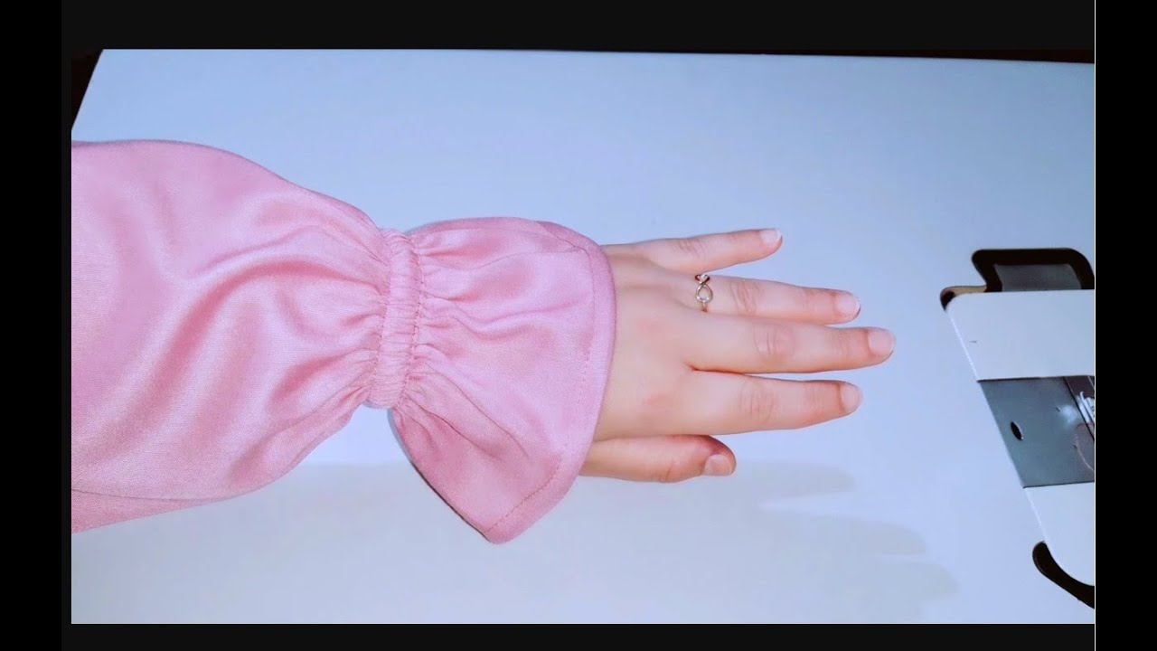 خياطة وتفصيل كم ردن بلاستيك كم بكشكشة cut and sew a sleeve