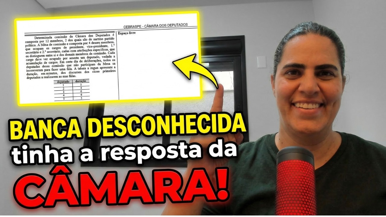 Uma banca DESCONHECIDA já tinha a resposta da Câmara dos Deputados | Questão 47 Analista Legislativo