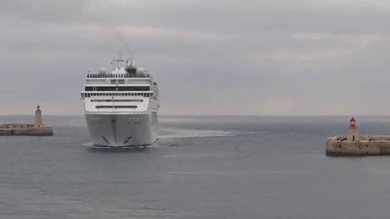 MSC Lirica entering Valletta Harbour Malta 21 May 2014