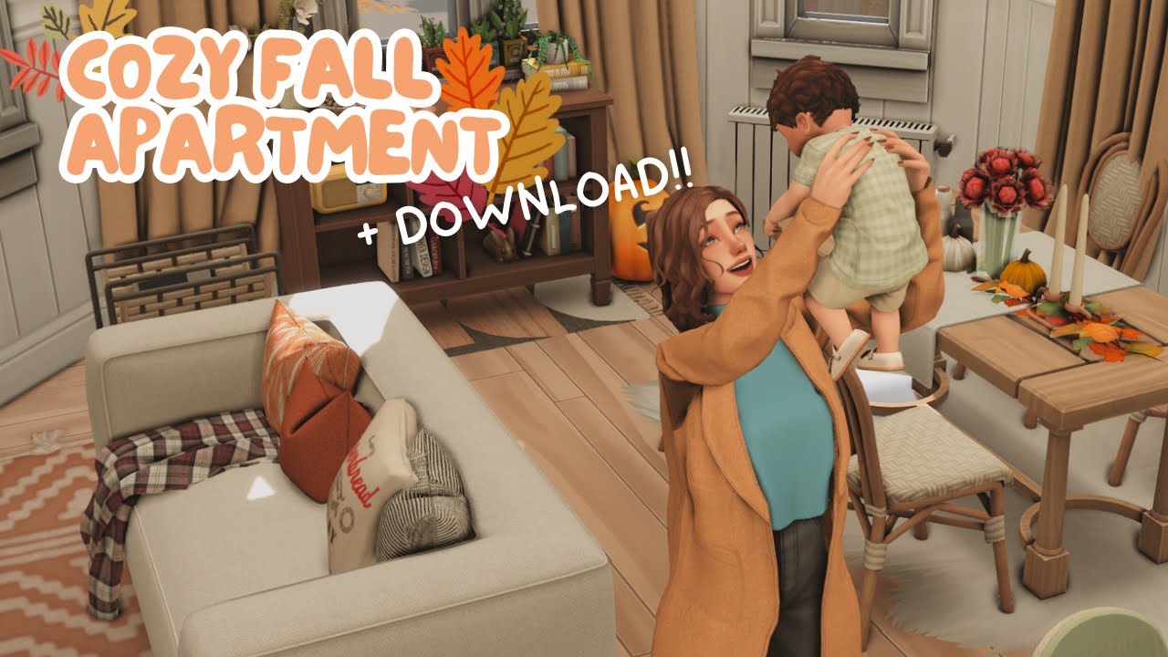 Furnish a cozy, fall apartment with me | The Sims 4 CC build: 2A Jasmine suite RENO + Download