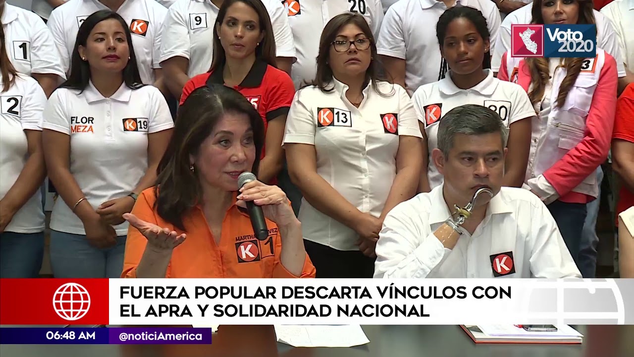 Voto 2020: Fuerza Popular niega v&iacute;nculos con Solidaridad Nacional