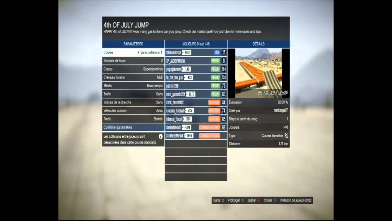 Comment faire un 360° en voiture dans les aires / GTA 5