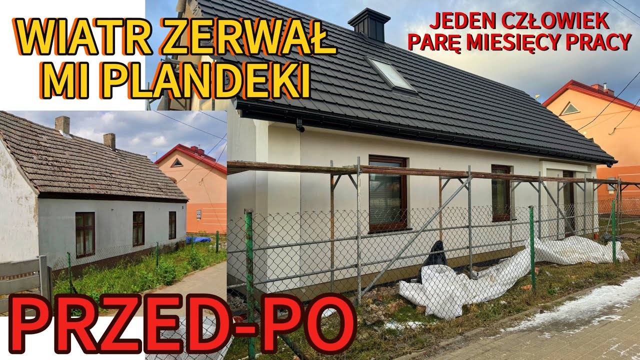 JEDEN CZŁOWIEK PARĘ MIESIECY PRACY I OTO EFEKT- WIATR ZERWAŁ MI PLANDEKI