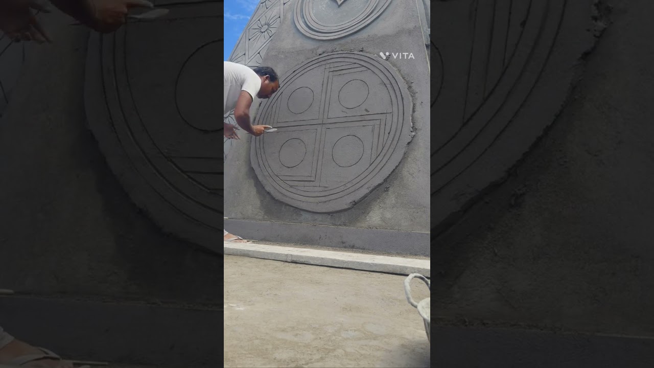 AMAZING Temple Design with Swatiki Cement#design#cement#wall#templevideos