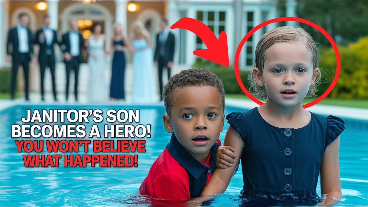Incredible Act of Heroism: Janitor’s Son Saves Millionaire’s Daughter Drowning in Pool—Revealed!