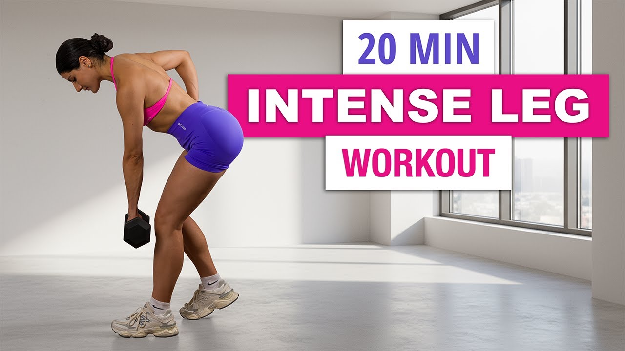 20 Minute Dumbbell Leg Workout at Home - Squats, RDLs Intense Leg Day